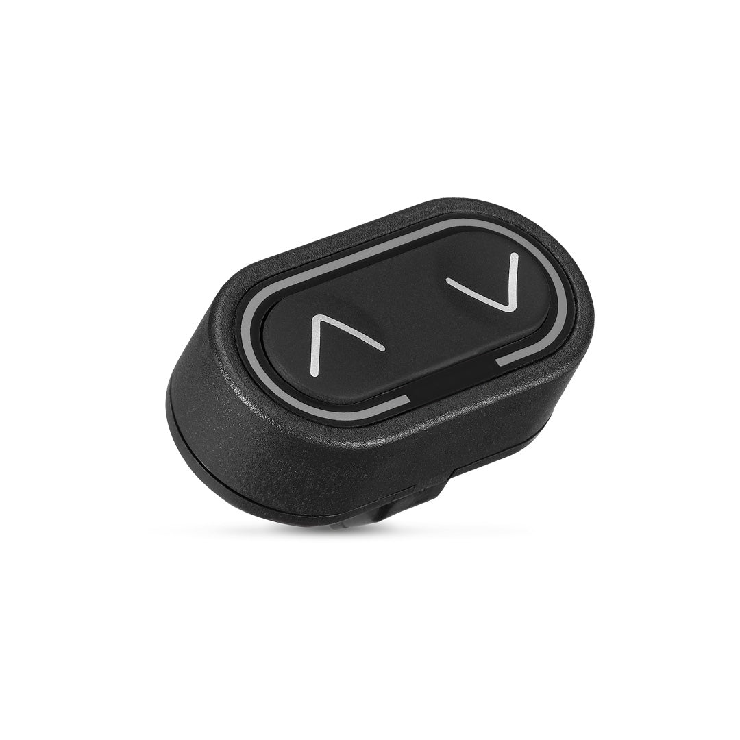 DPF Button switch, DPF1K: Up/down desk panel with standard button layout side view.