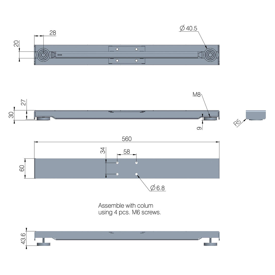 LINAK® Desk Feet DLF5 560mm