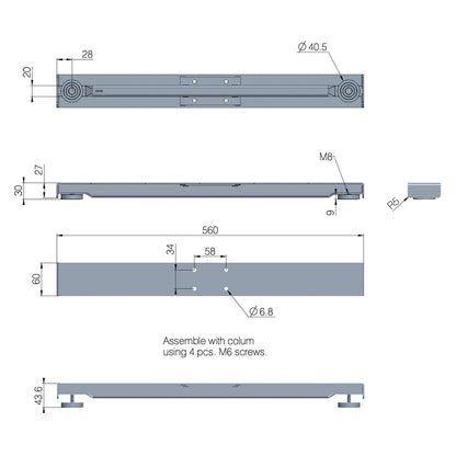 LINAK® Desk Feet DLF5 560mm
